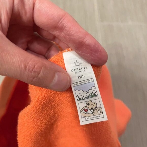NWT Aerie Offline Oversized Full Zip Cropped Jacket Hoodie Orange Salmon XS - Picture 13 of 16